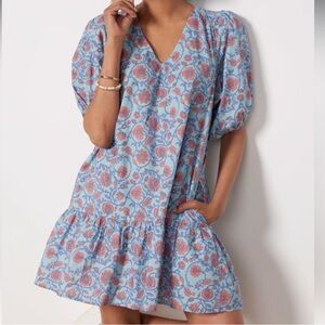 Sundry For Evereve All Day Mini Blue and Orange Floral Dress 2